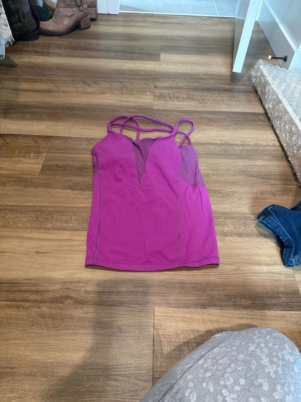 Lululemon Exquisite Tank in Ultra Violet with Mesh Detailing